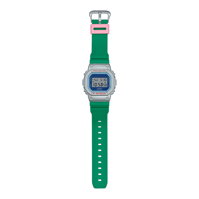 G-Shock Blue Dial Green Resin Band Watch DW5600EU-8A3