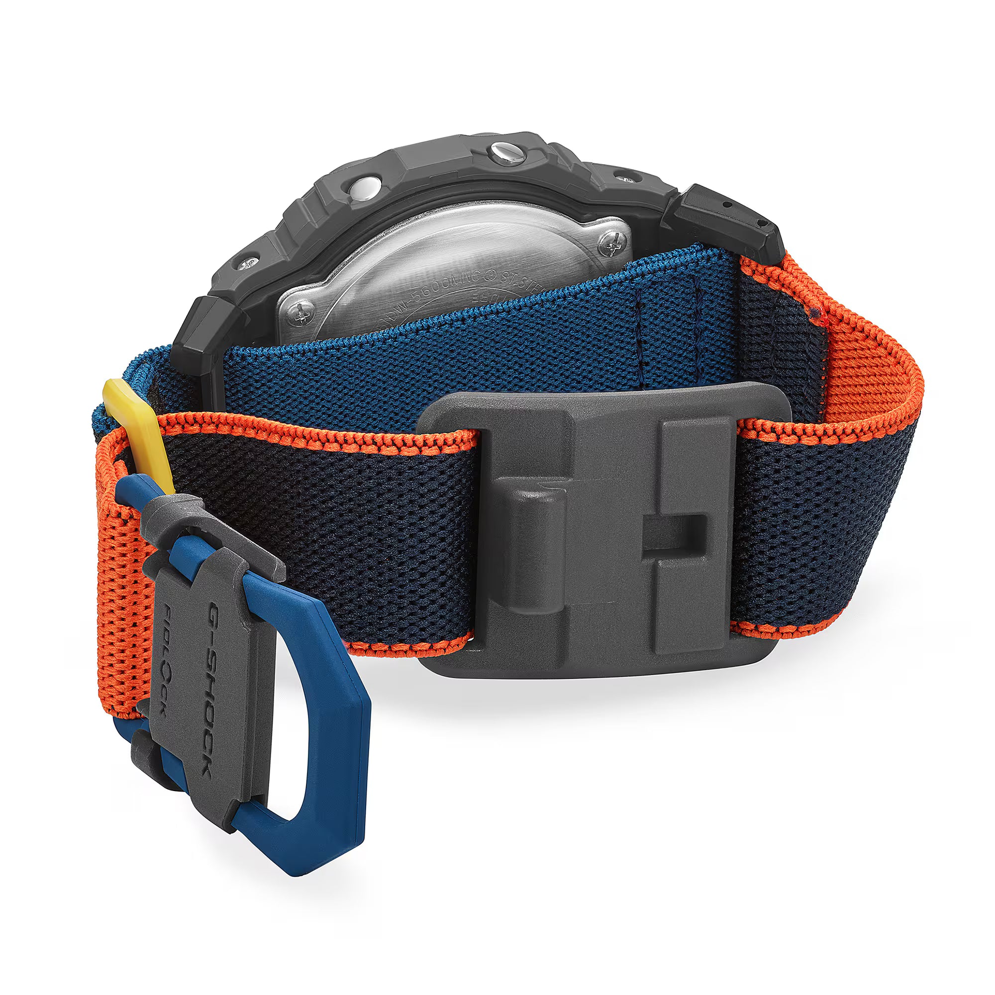 G-Shock Digital Black Case Multi Colour Band Nylon FIDLOCK Clasp Band Watch DW5600MNC-8A2