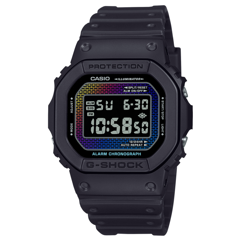 Iconic G Shock 5600 Series Timepiece with Rainbow Gradation DW5600RW 1 Watch Direct