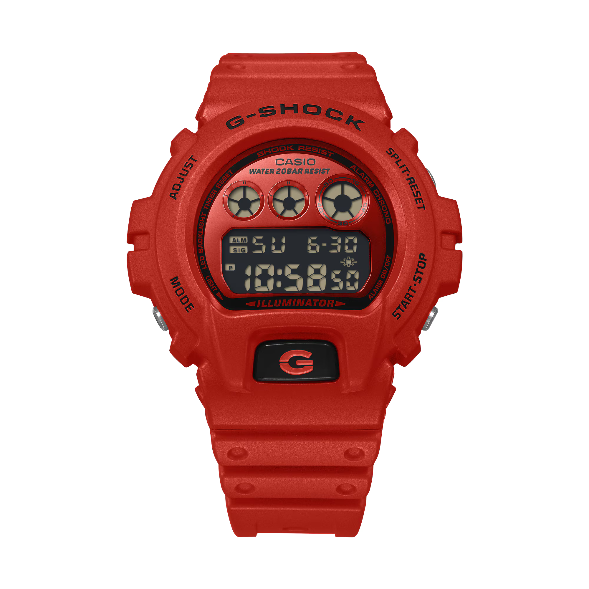 G-Shock Digital Vivid Red Resin Band Watch DW6900RRB-4D