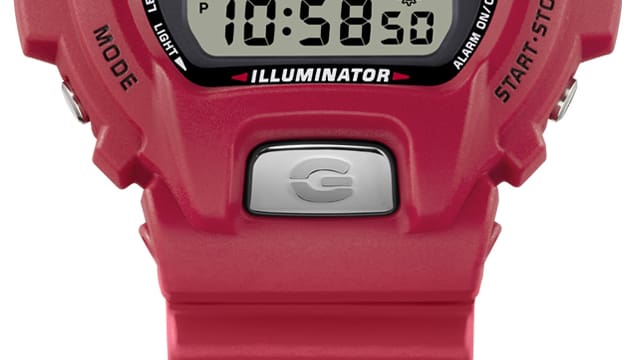 G-Shock Digital 6900 Series Grey Dial Red Resin Band Watch DW6900TR-4D