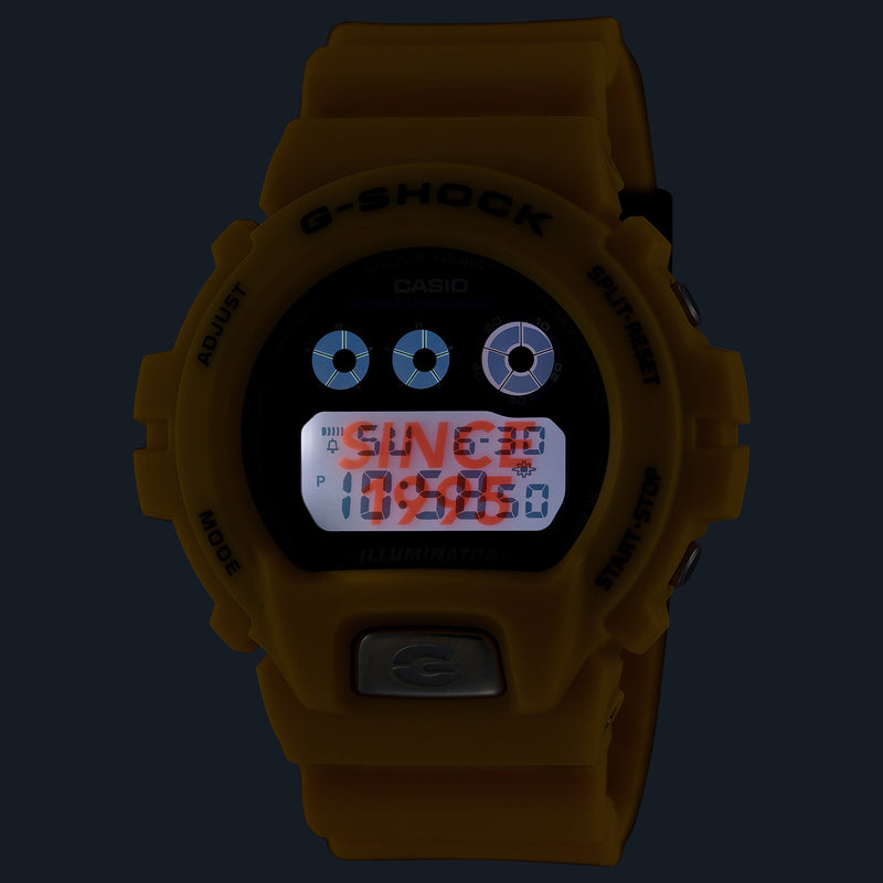 G-Shock Digital 6900 Series Grey Dial Yellow Resin Band Watch DW6900TR-9D