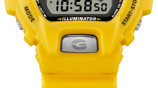 G-Shock Digital 6900 Series Grey Dial Yellow Resin Band Watch DW6900TR-9D