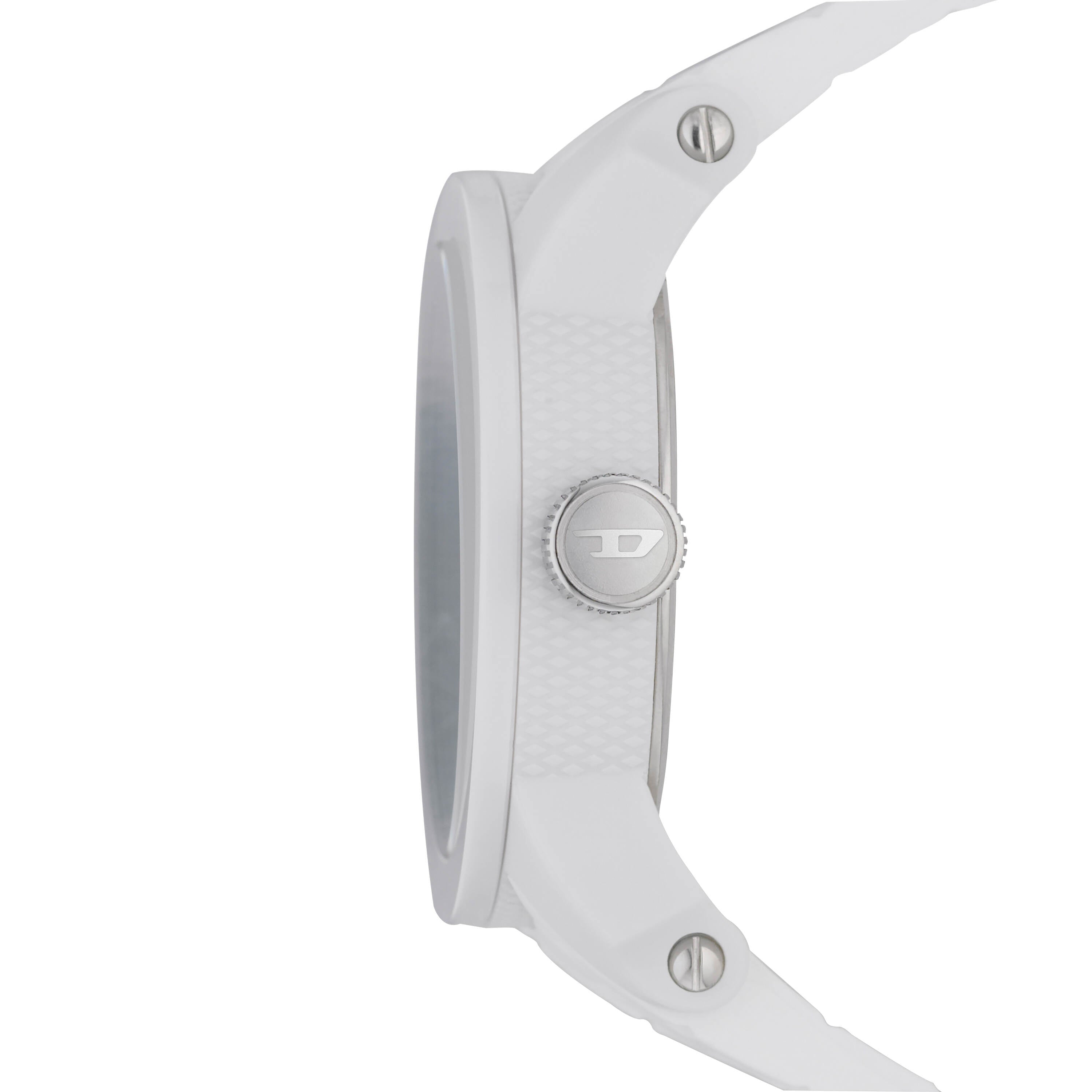 Diesel Double Down 44 Three-Hand White Silicone Watch DZ1436