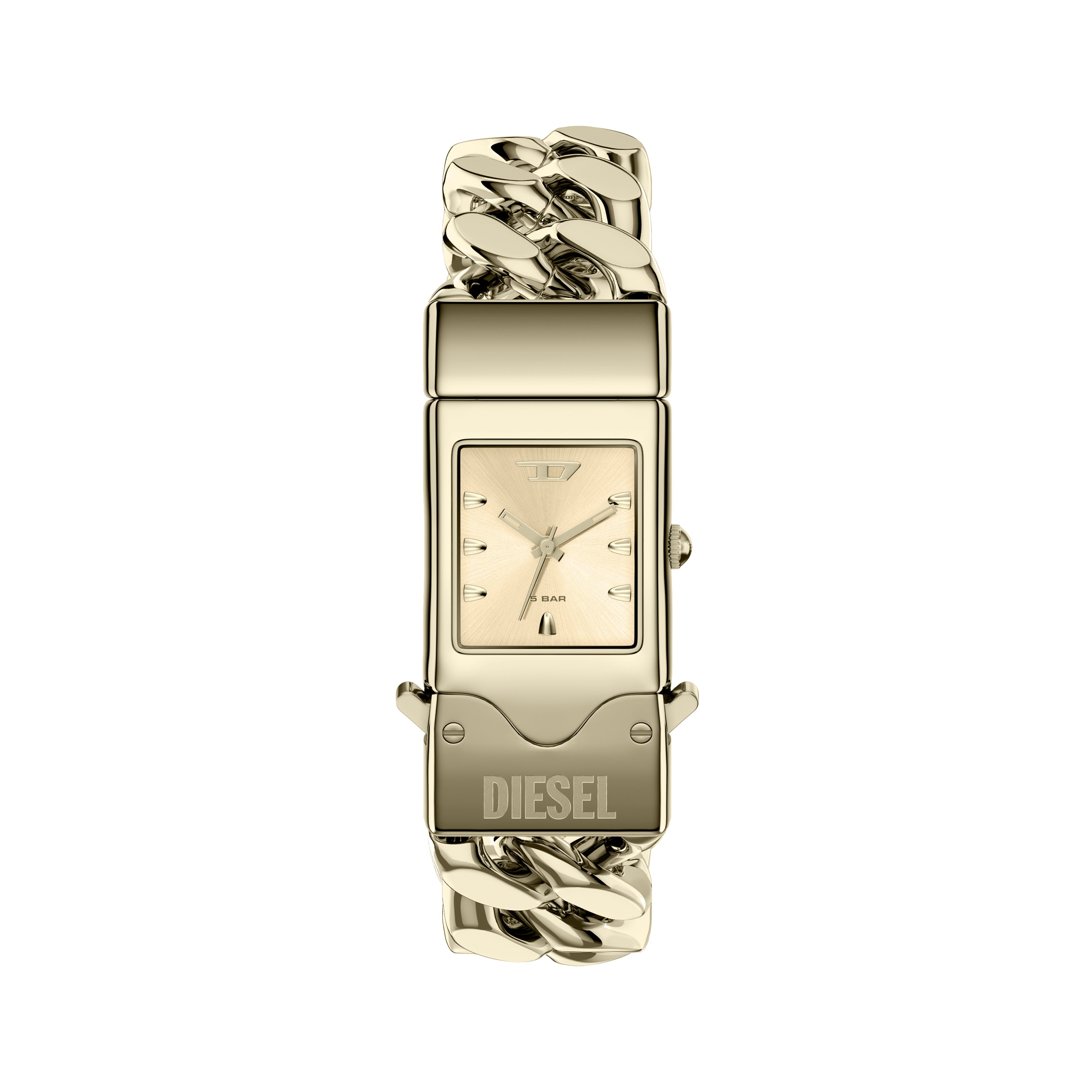 Diesel Closer Gold Dial Stainless Steel Watch DZ2235