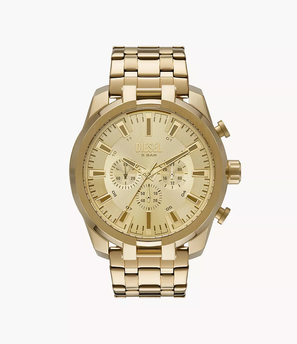 Diesel Split Chronograph Gold-Tone Stainless Steel Watch DZ4590