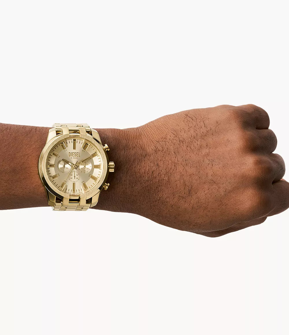 Diesel Split Chronograph Gold-Tone Stainless Steel Watch DZ4590