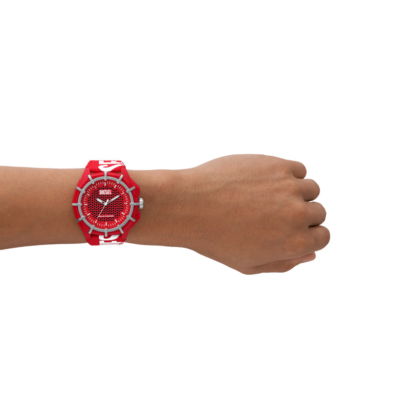 Eco-Friendly Solar-Powered Red rPET Diesel Watch - DZ4621