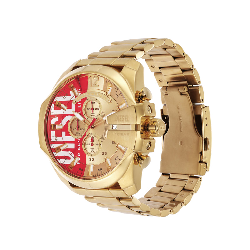 Gold-Tone Diesel Mega Chief Chronograph Stainless Steel Watch DZ4642