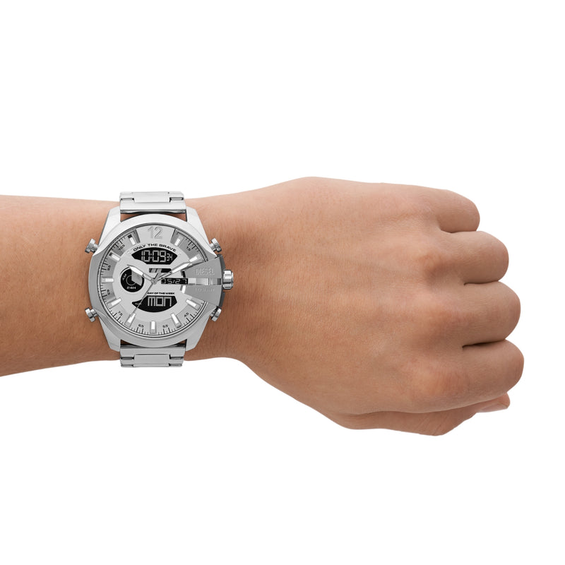 Stylish Diesel Mega Chief Ana-Digi Stainless Steel Timepiece DZ4648