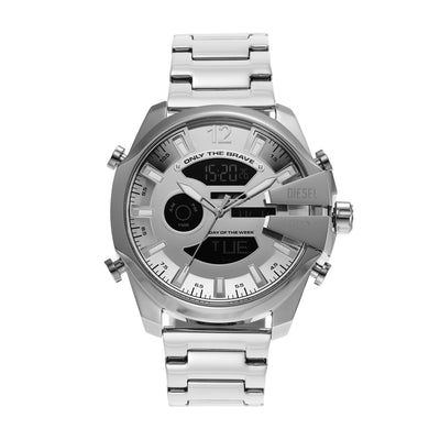 Stylish Diesel Mega Chief Ana-Digi Stainless Steel Timepiece DZ4648