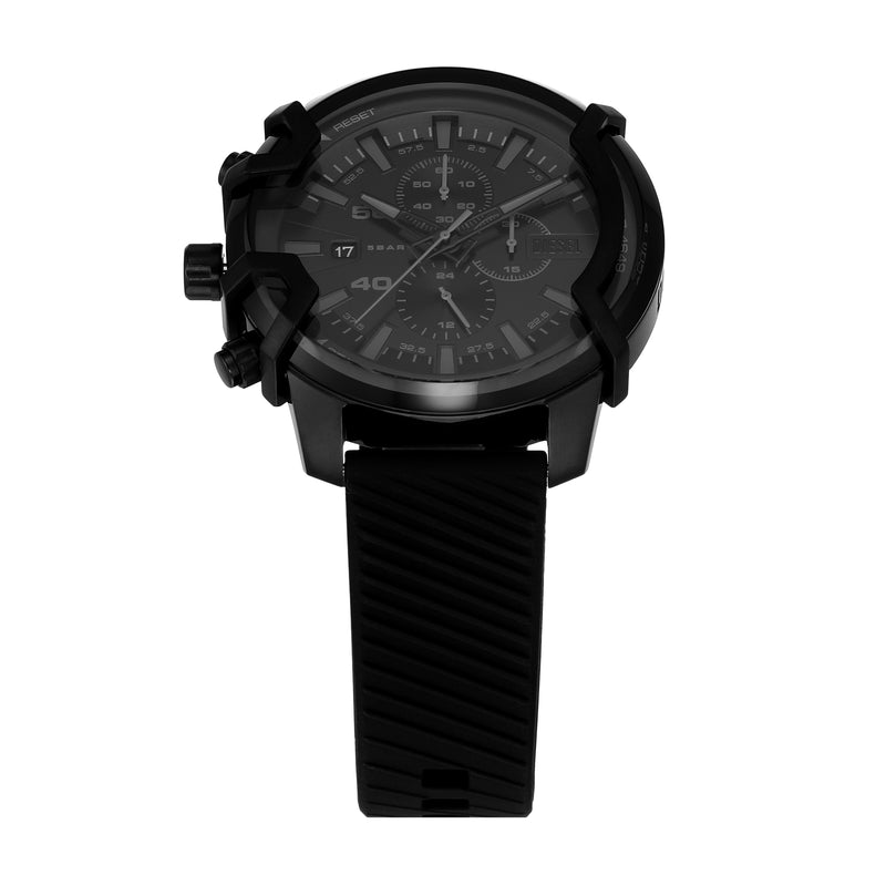 Diesel Griffed Black Dial Chronograph Men's Watch and Bracelet Set DZ4650SET
