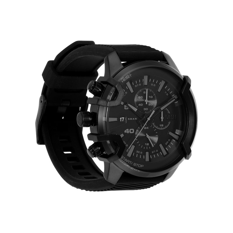 Diesel Griffed Black Dial Chronograph Men's Watch and Bracelet Set DZ4650SET