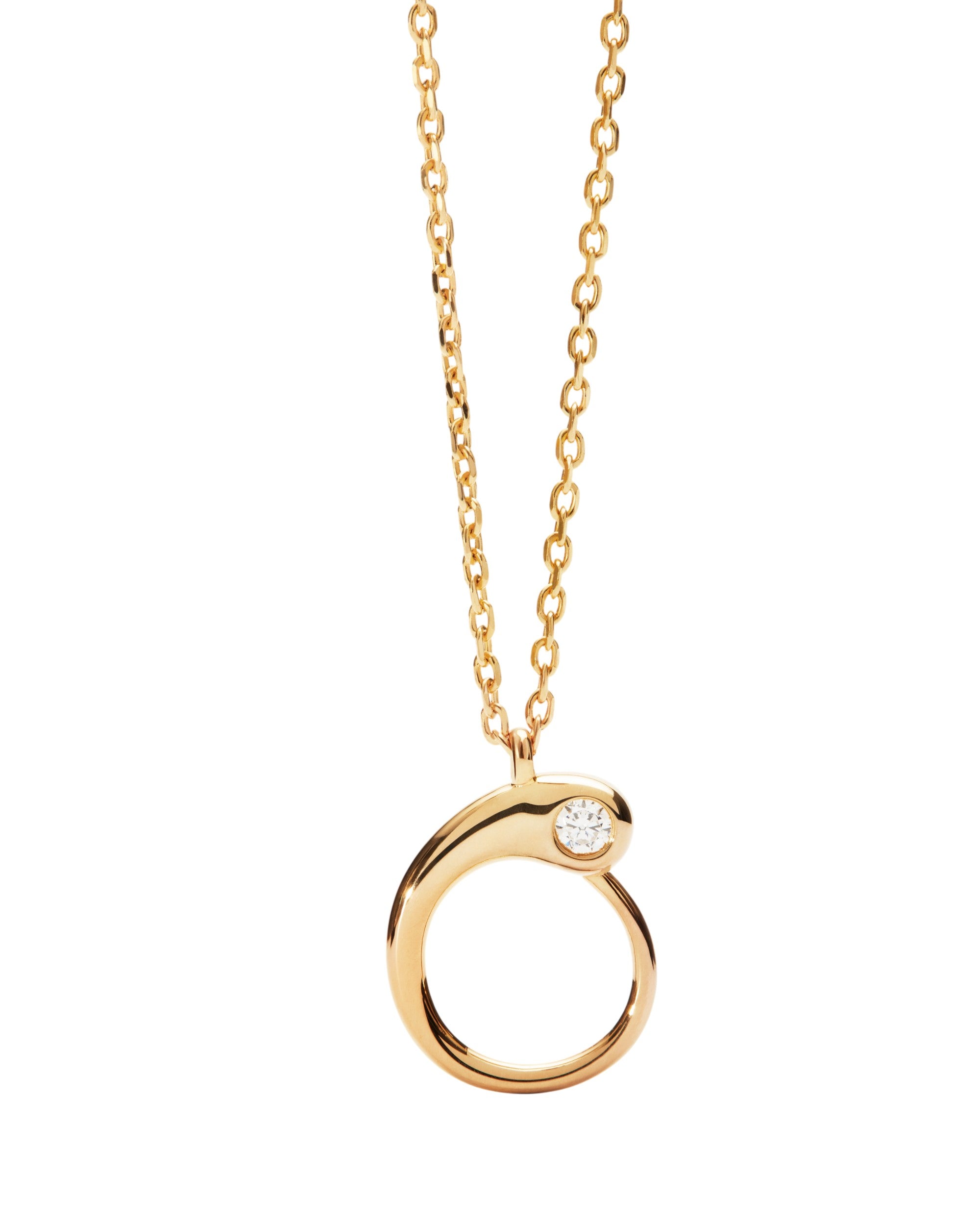 PDPAOLA Initial Letter Pendant O Necklace Gold