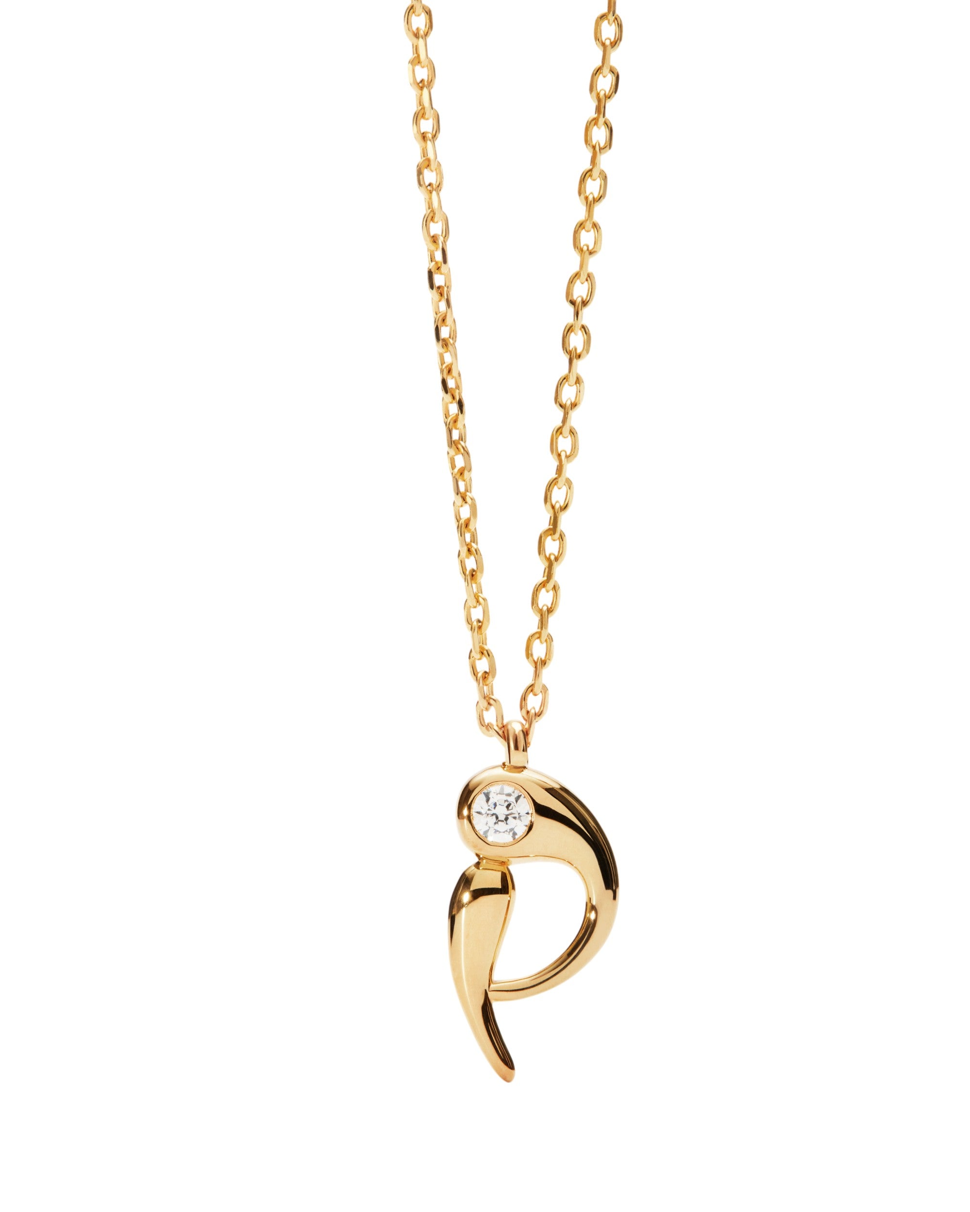 PDPAOLA Initial Letter Pendant P Necklace Gold