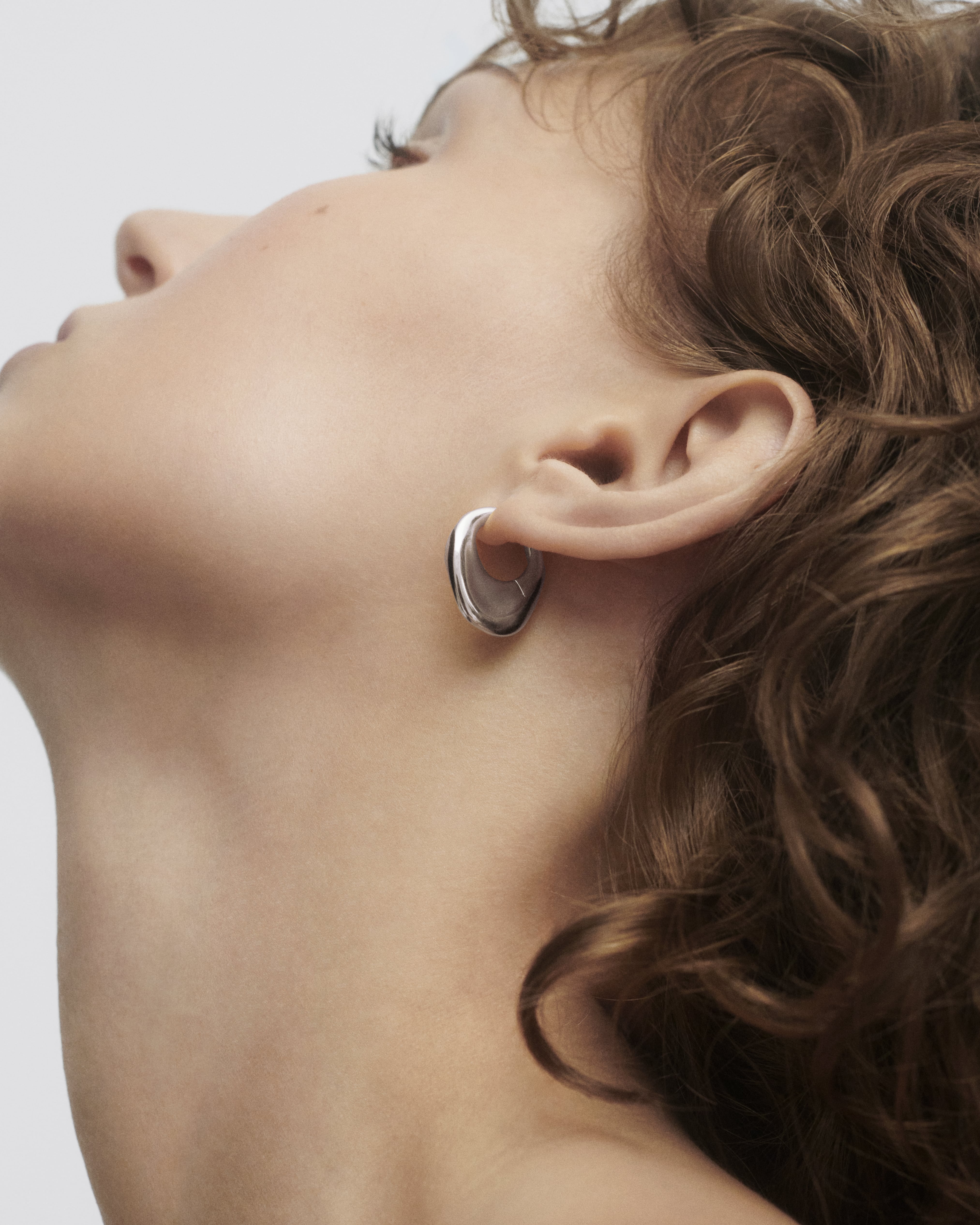 PDPAOLA Volcano Hoop Earrings Silver