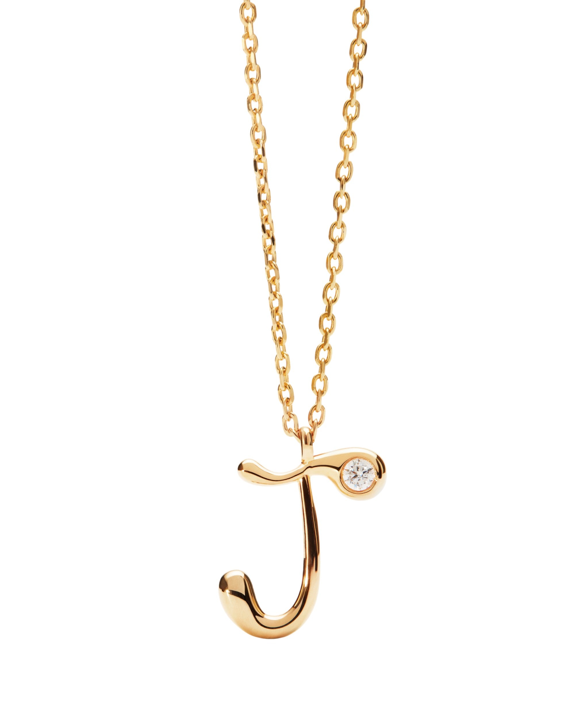 PDPAOLA Initial Letter Pendant J Necklace Gold