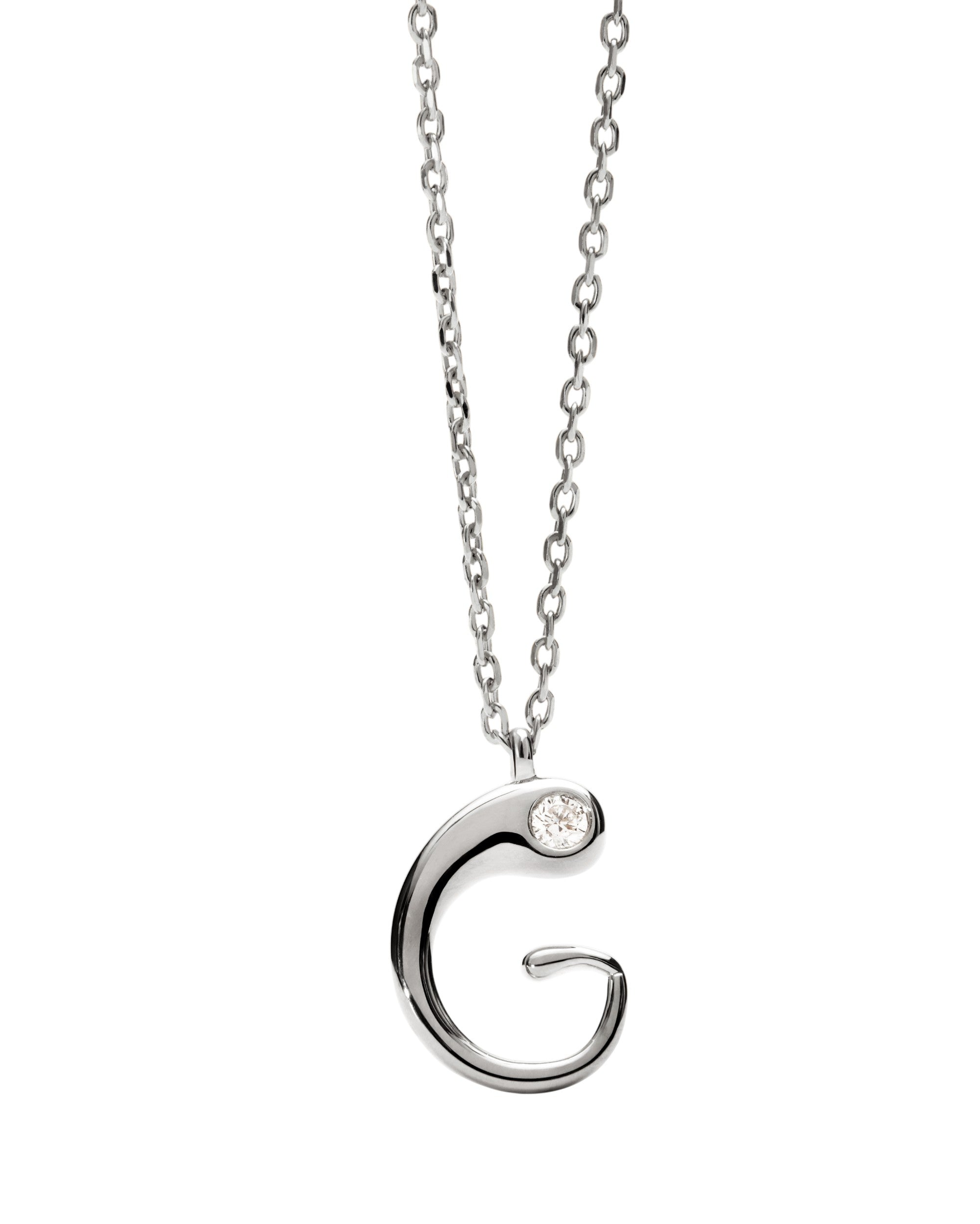PDPAOLA Initial Letter Pendant G Necklace Silver
