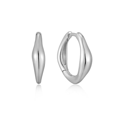 Ania Haie Silver Wave Huggie Hoop Earrings E044-03H