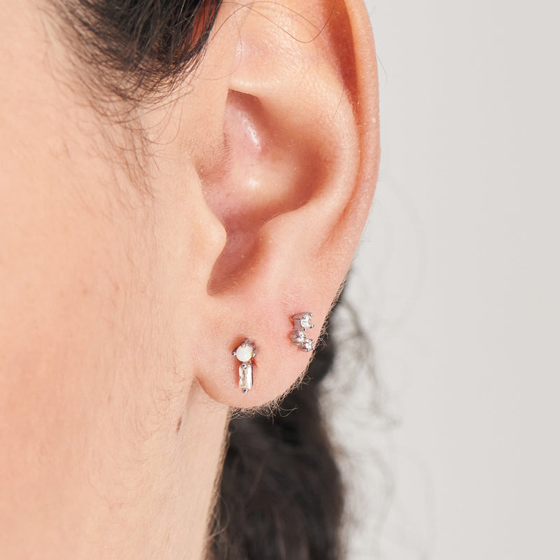 Ania Haie Silver Kyoto Opal Sparkle Barbell Single Earring E047-03H