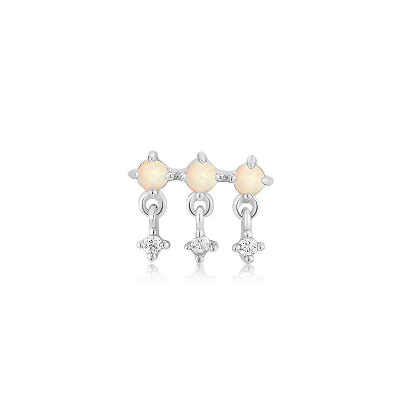 Ania Haie Silver Kyoto Opal Drop Sparkle Barbell Single Earring E047-04H