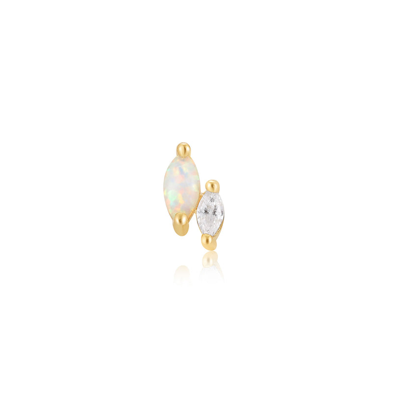 Ania Haie Gold Kyoto Opal and Sparkle Marquise Barbell Single Earring E047-07G
