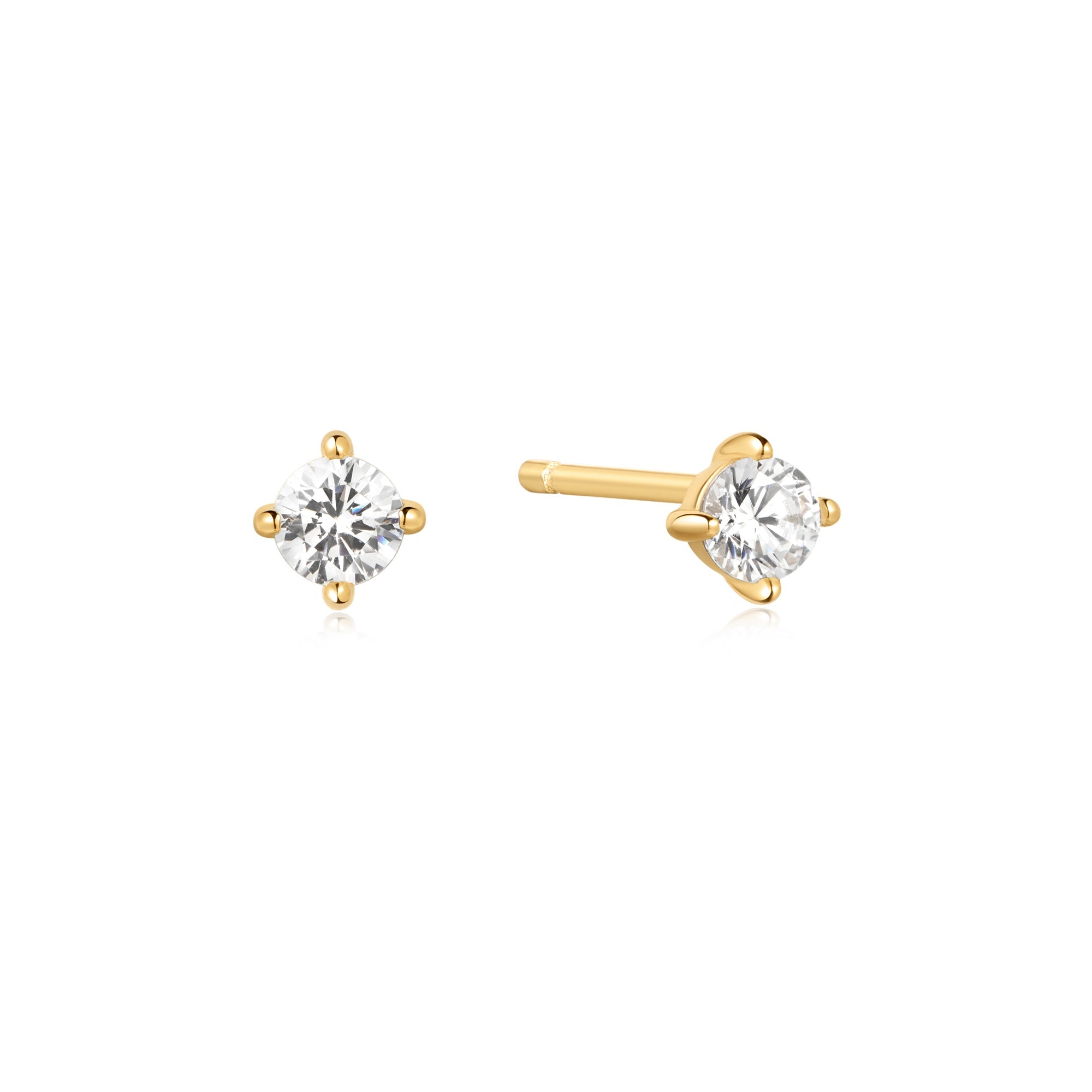 Ania Haie Gold Solitaire Stud Earrings Luxury Affordable Style