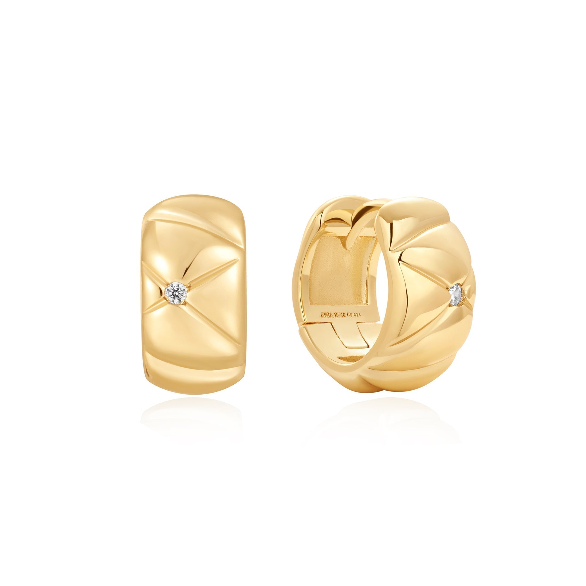 Ania Haie Gold Kiss Hoops Trendy Statement Earrings for Women