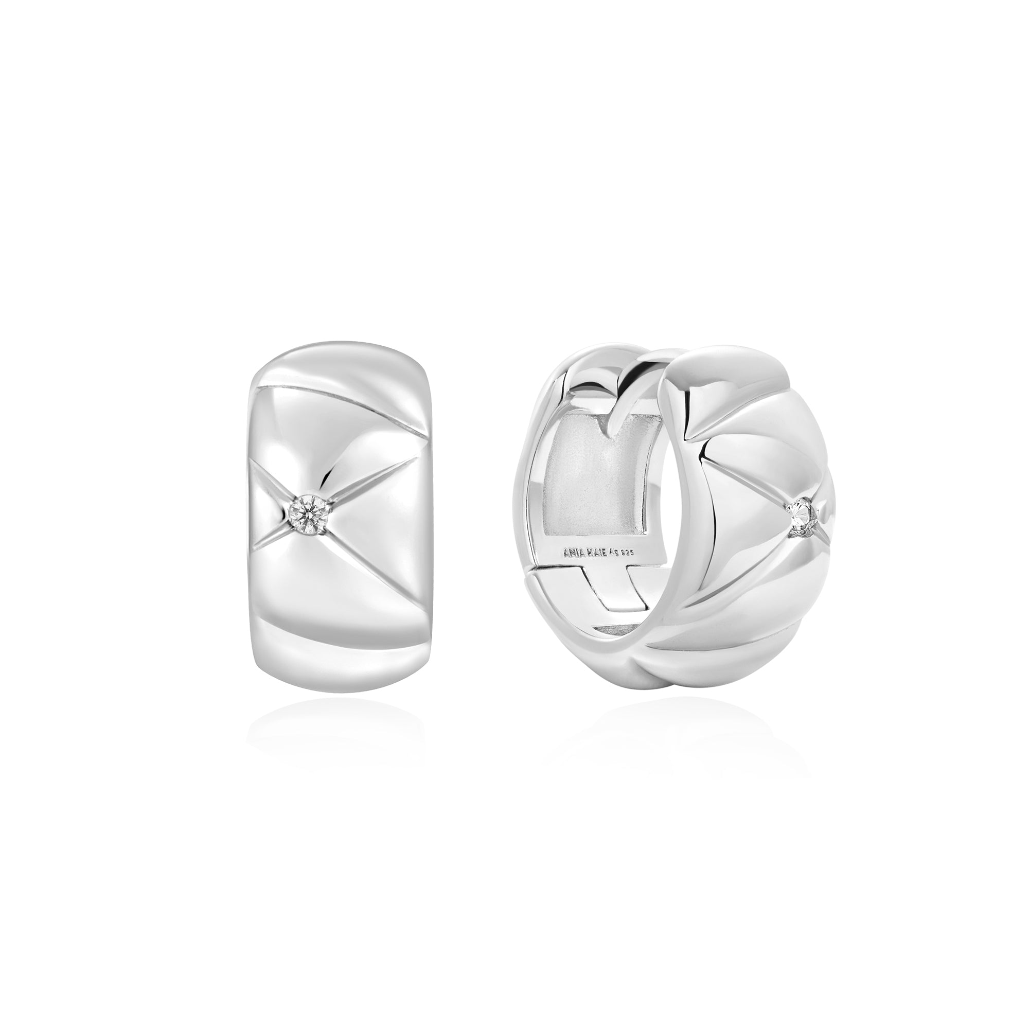 Ania Haie Silver Kiss Hoops Trendy Statement Earrings for Women