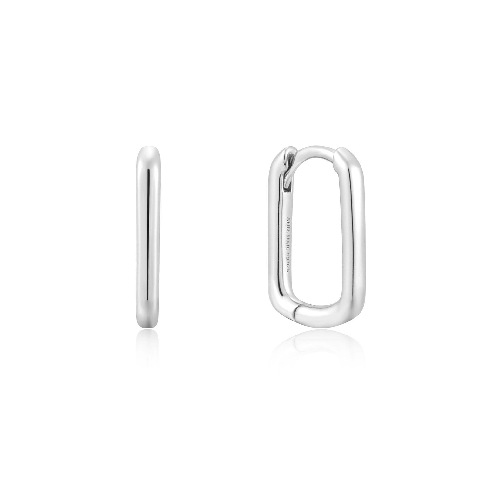 Ania Haie Silver Oval Huggies Earrings Modern Luxury Statement