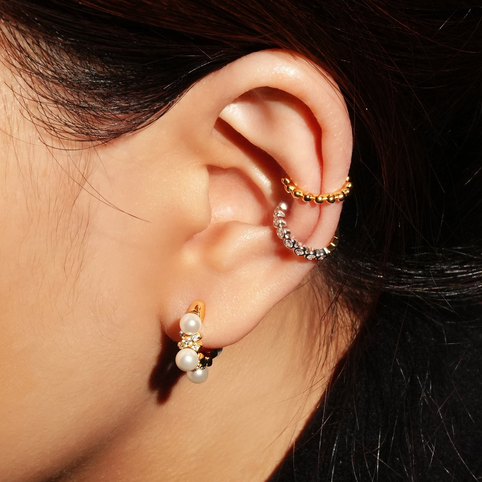 Gold Beaded Ear Cuff Elegant Design for Subtle Everyday Style