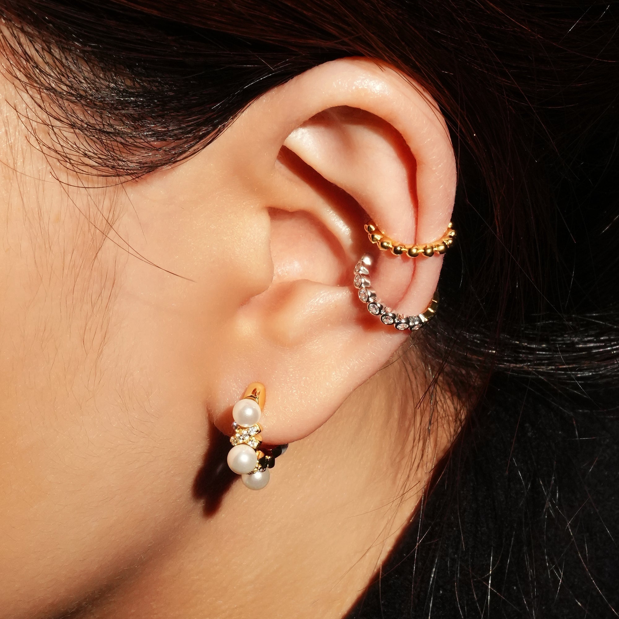 Gold Braided Shell Pearl Hoop Earrings Luxury Statement Jewelry