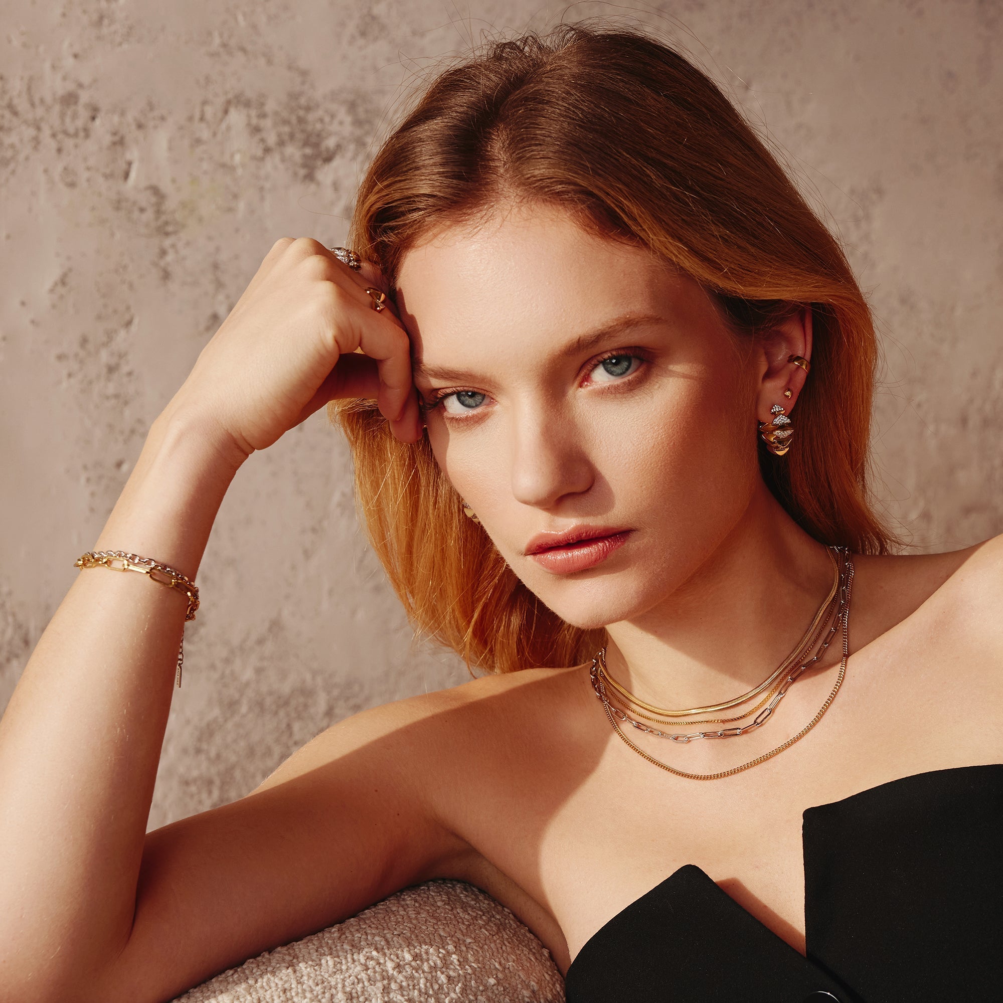Ania Haie Gold Pyramid Stud Earrings Modern Sterling Silver Glam
