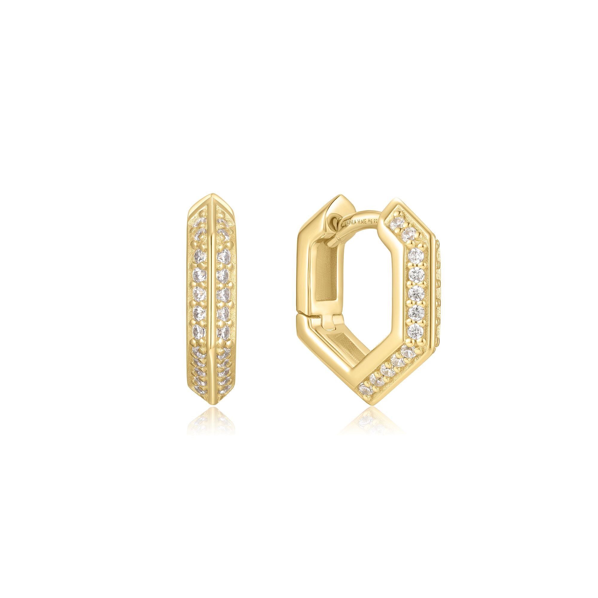 Ania Haie Gold Huggie Hoop Earrings Sparkling Confidence Jewelry