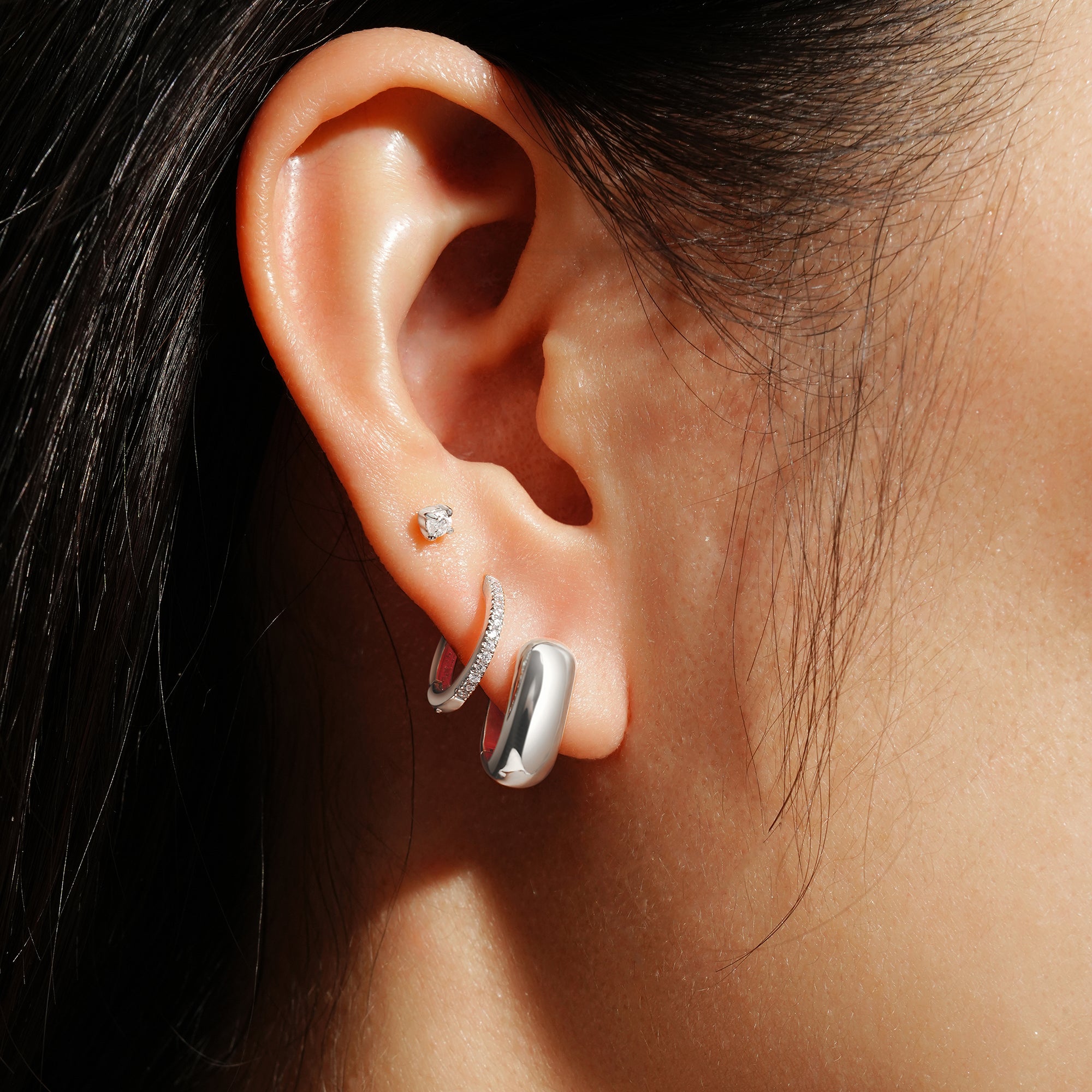Ania Haie Silver Mini Huggie Hoops Minimal Everyday Earrings