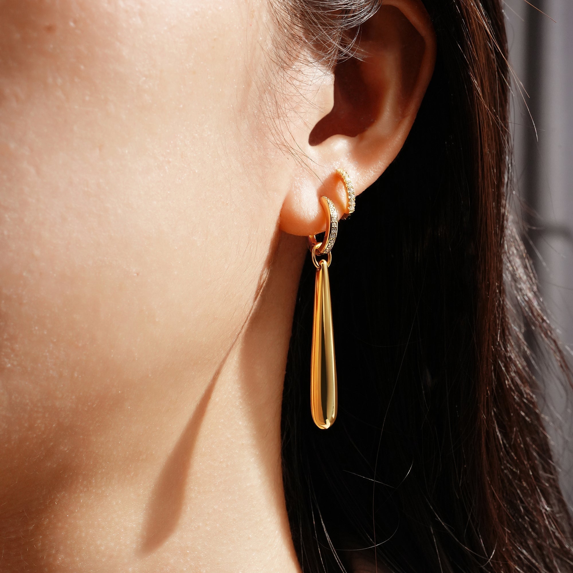 Ania Haie Gold Water Droplet Earrings Modern Chic Sterling Silver