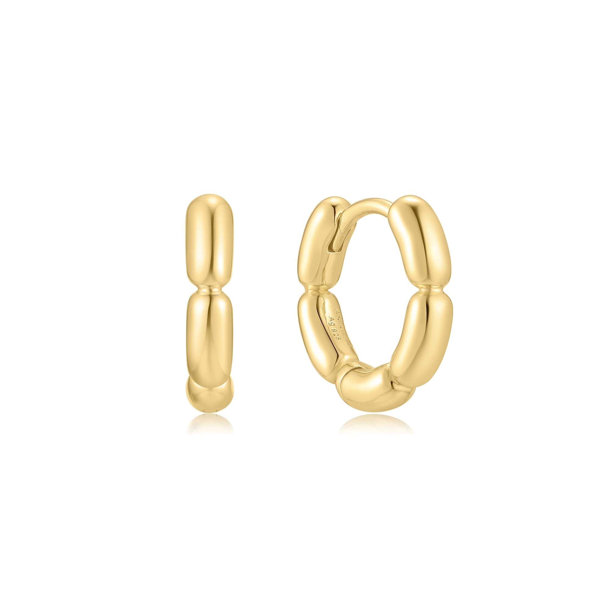 Gold Puffy Huggie Hoop Earrings Trendy Affordable Luxury Design