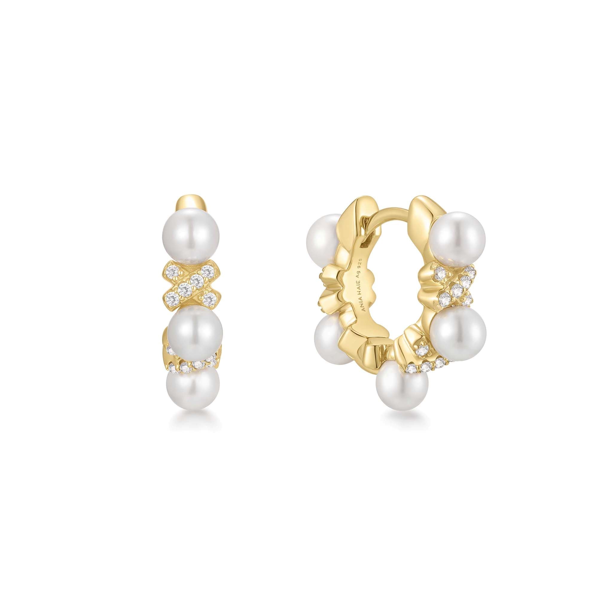 Gold Braided Shell Pearl Hoop Earrings Luxury Statement Jewelry
