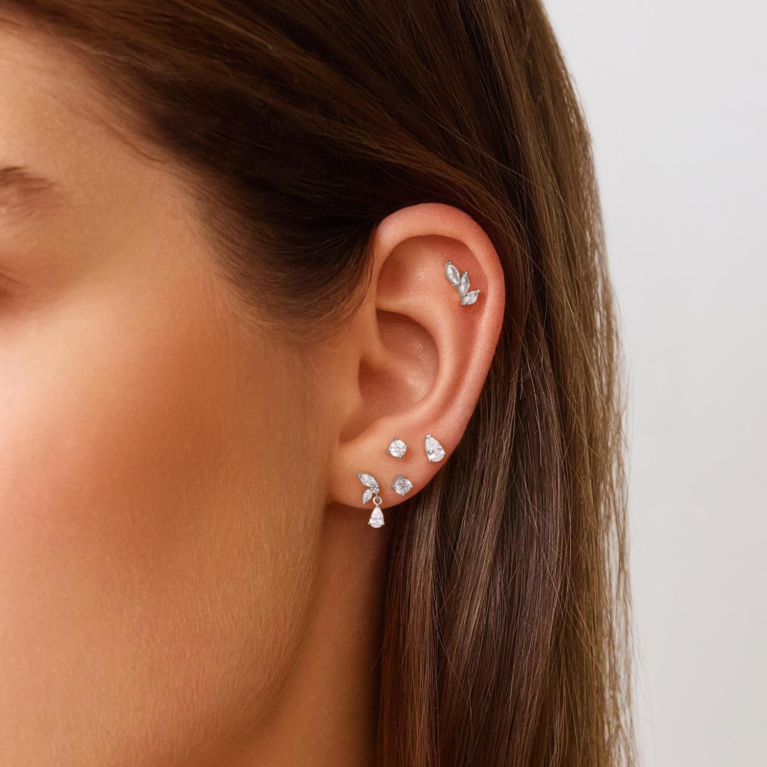 Ania Haie Silver Marquise Dangle Barbell Single Earring