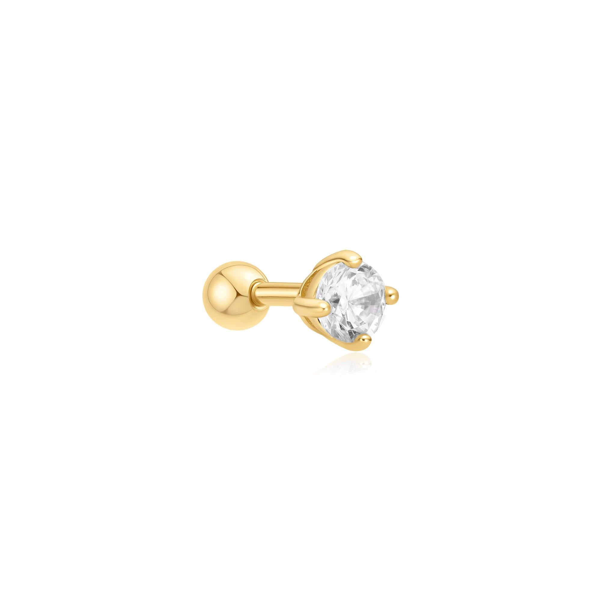 Ania Haie Gold Sparkle Round Barbell Single Earring