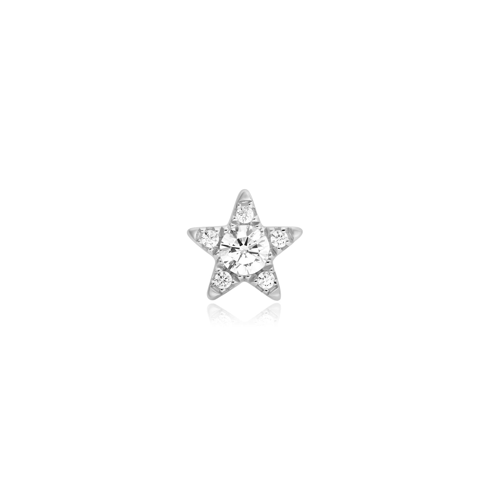 Ania Haie Silver Five-Point Star Barbell Single Earring