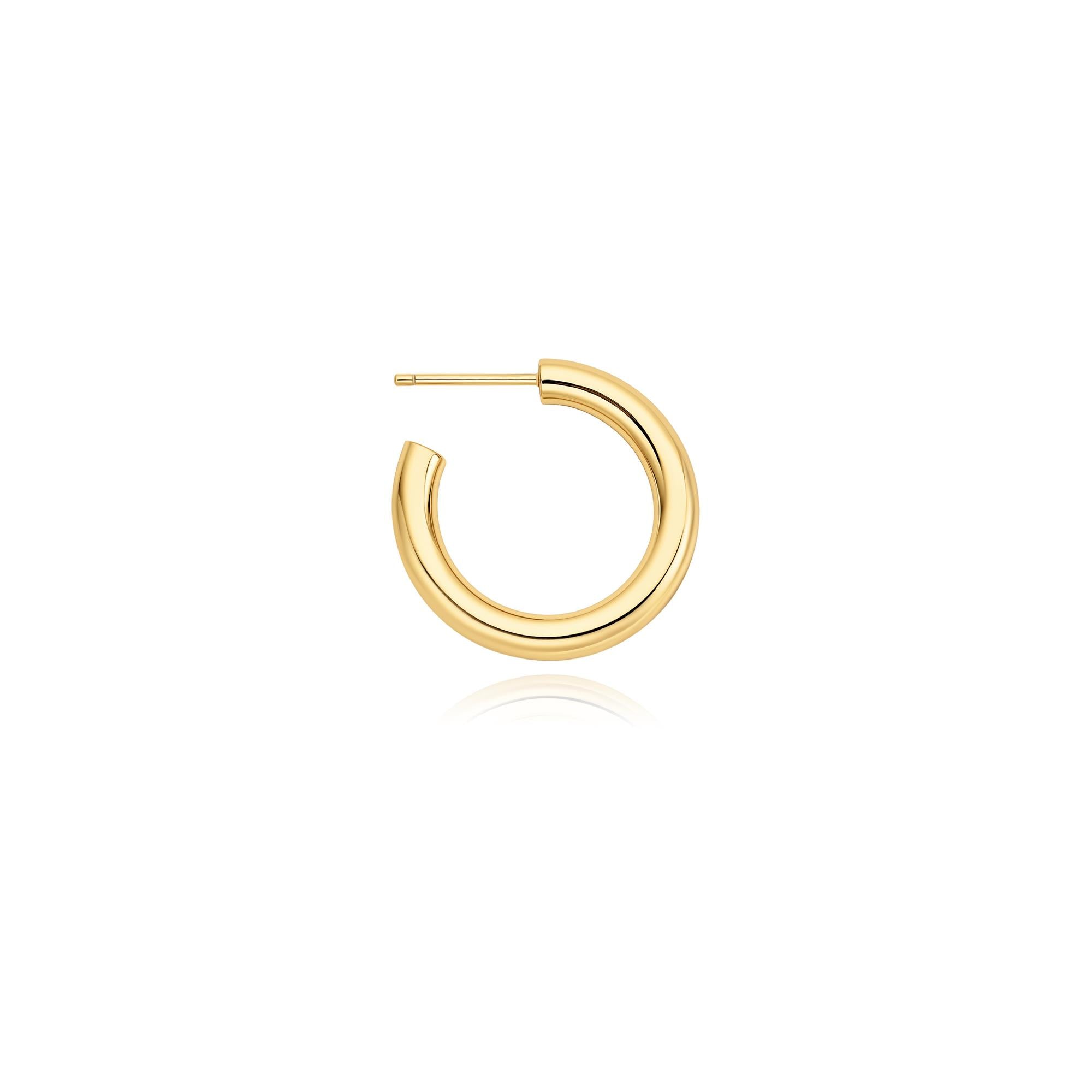 Ania Haie Gold Classic Tube Medium Huggie Hoop Earrings