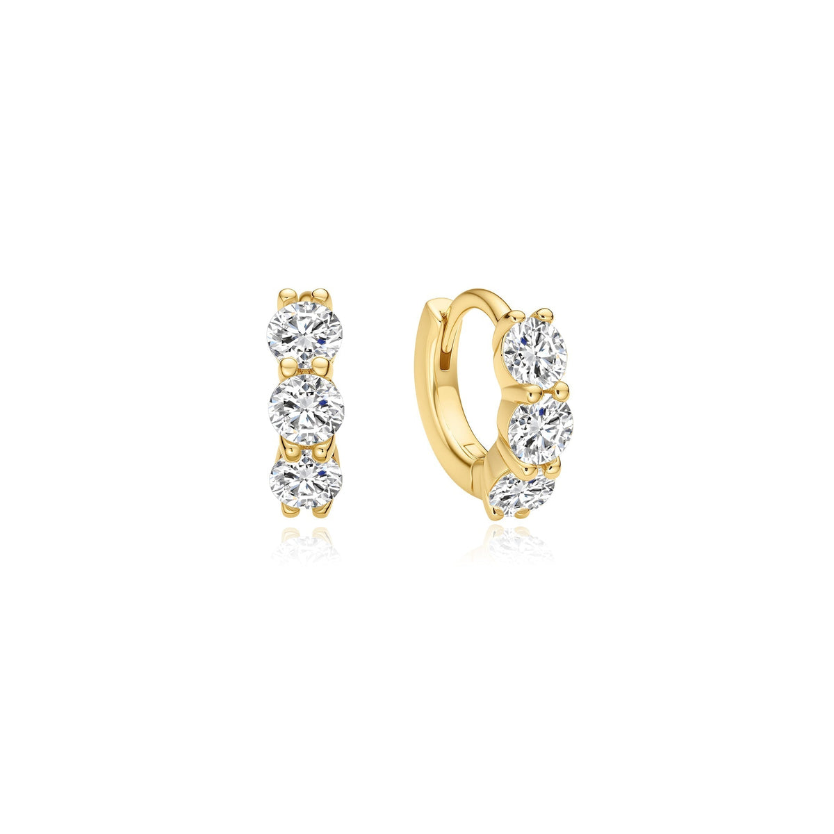 Ania Haie Gold Trio Sparkle Huggie Hoop Earrings