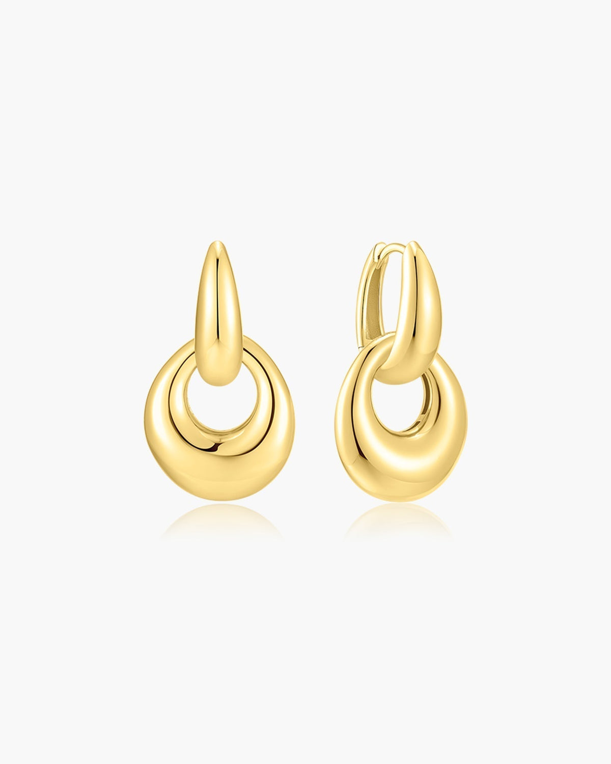 Ania Haie Two-Tone Hollow Organic Pebble Drop Earrings E076-20T E076-20T front packshot