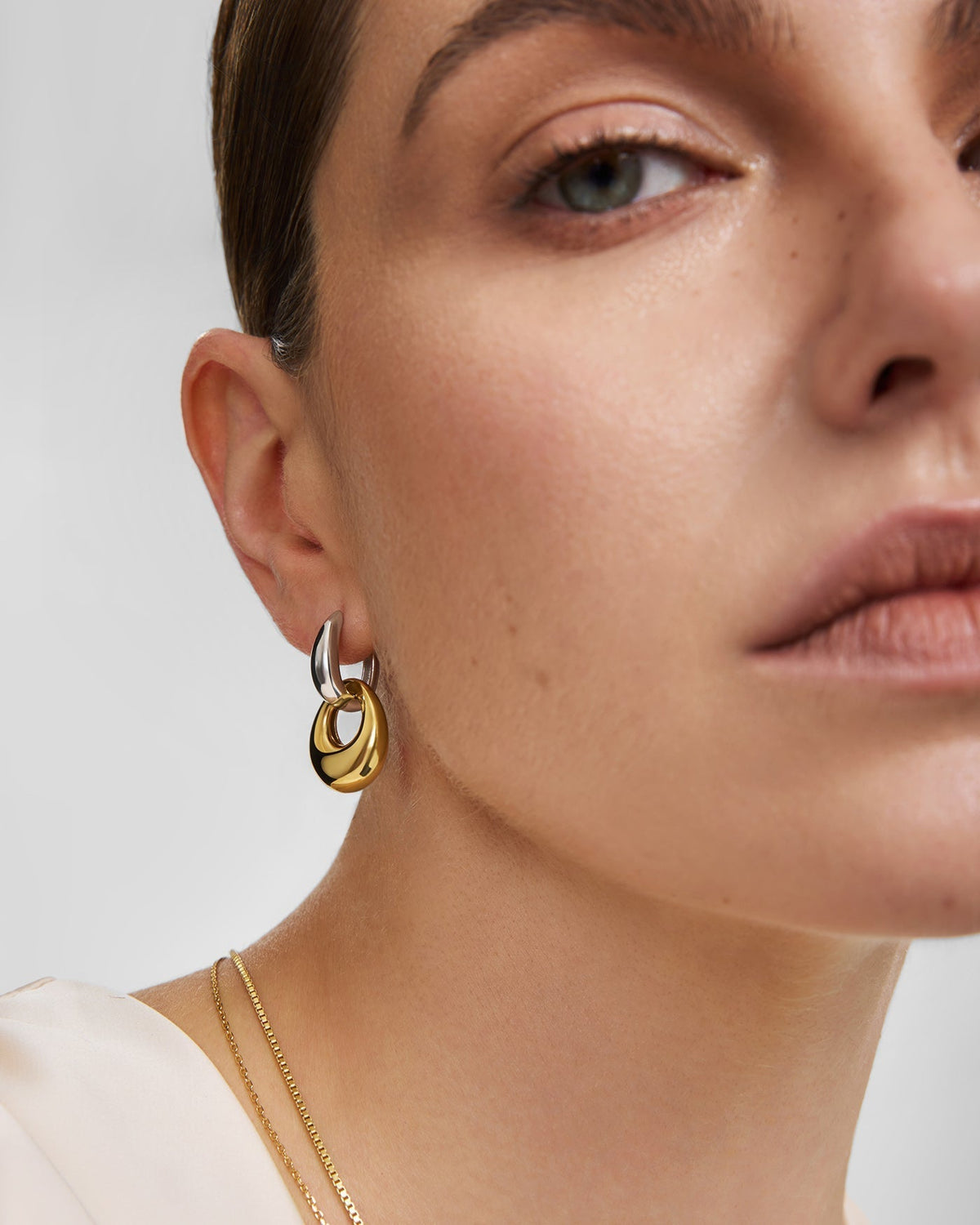 Ania Haie Gold Hollow Organic Pebble Drop Earrings E076-20G E076-20G view 2