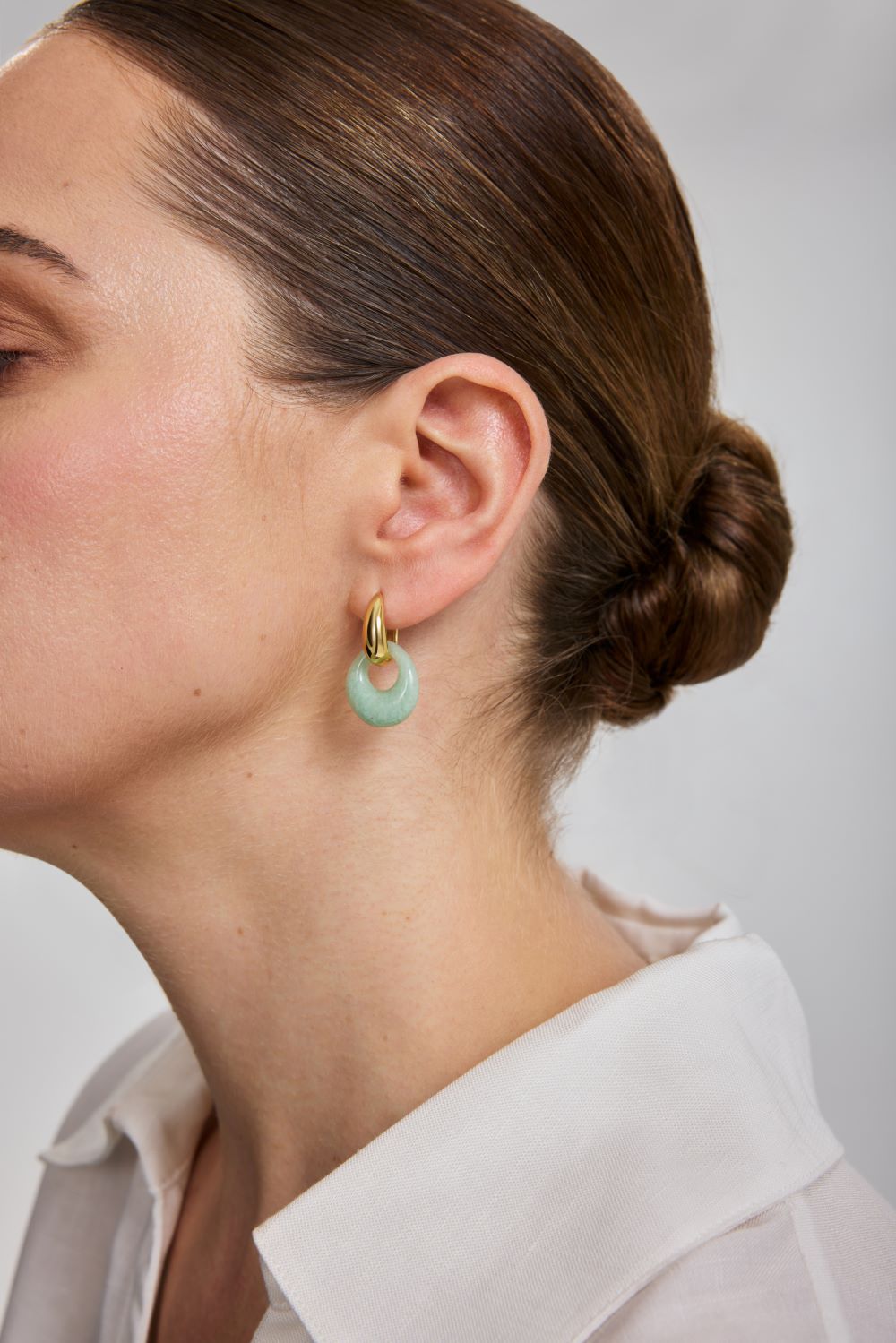Ania Haie Gold Hollow Amazonite Organic Pebble Drop Earrings E076-21G-AE E076-21G-AE view 2