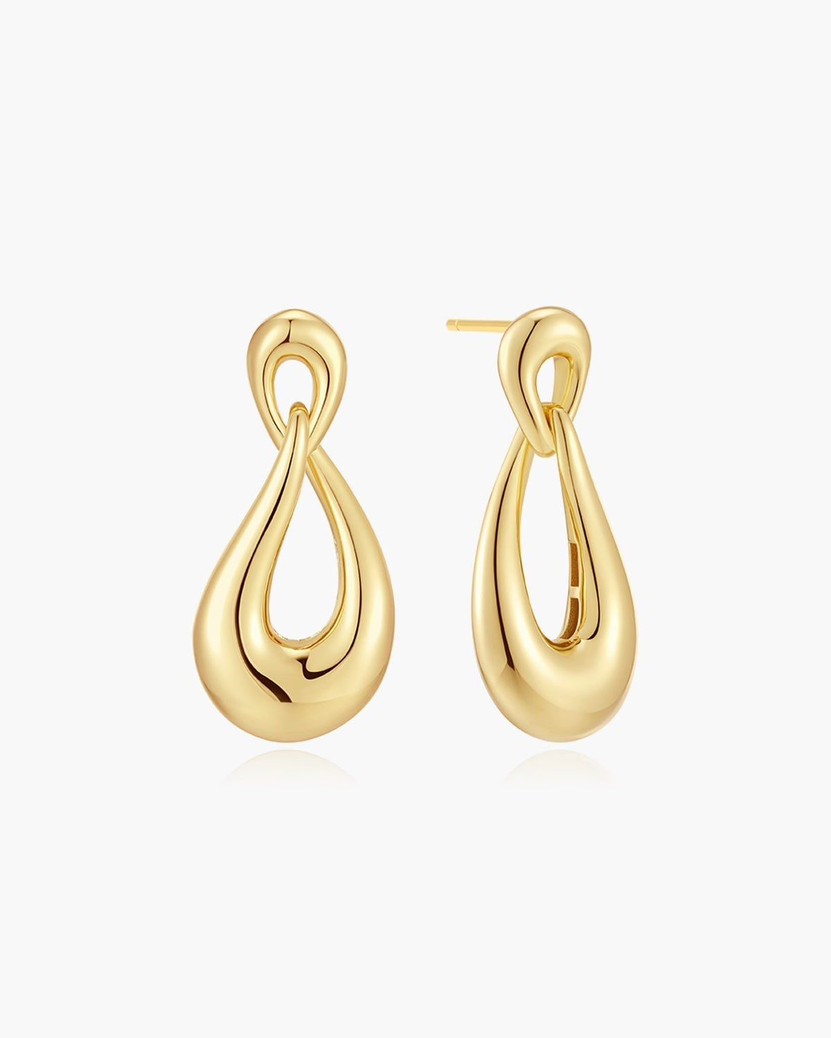 Ania Haie Gold Interlocked Wave Stud Hoop Earrings E077-06G E077-06G front packshot