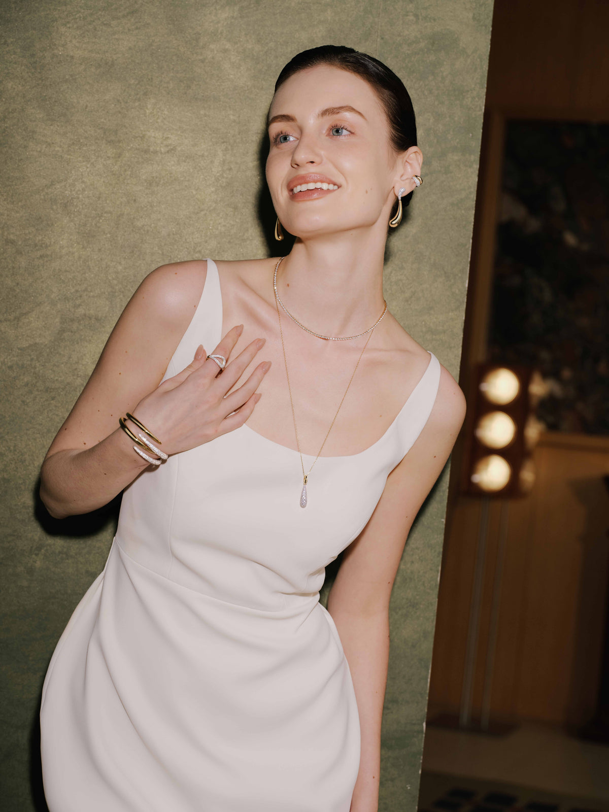 Ania Haie Gold Pave Statement Teardrop Necklace N078-05G N078-05G view 4