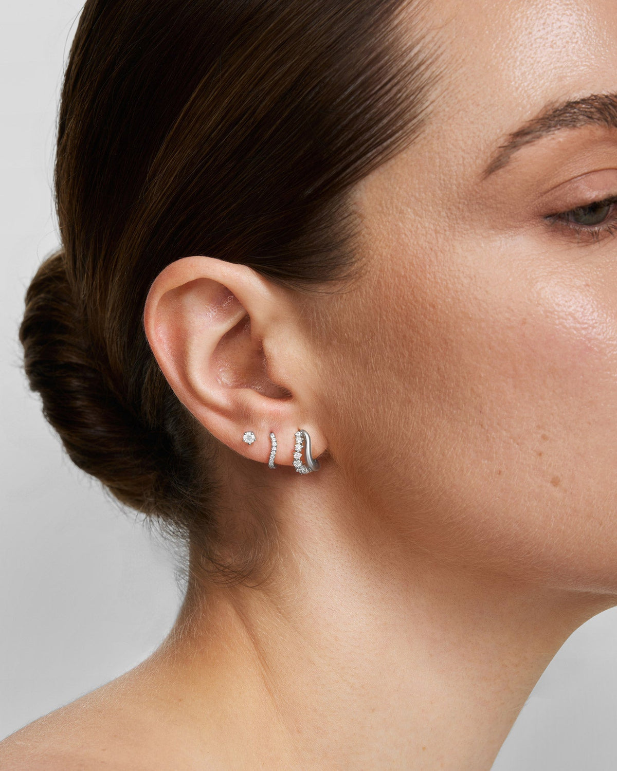 Ania Haie Silver Mini Five-Prong Sparkle Stud Earrings