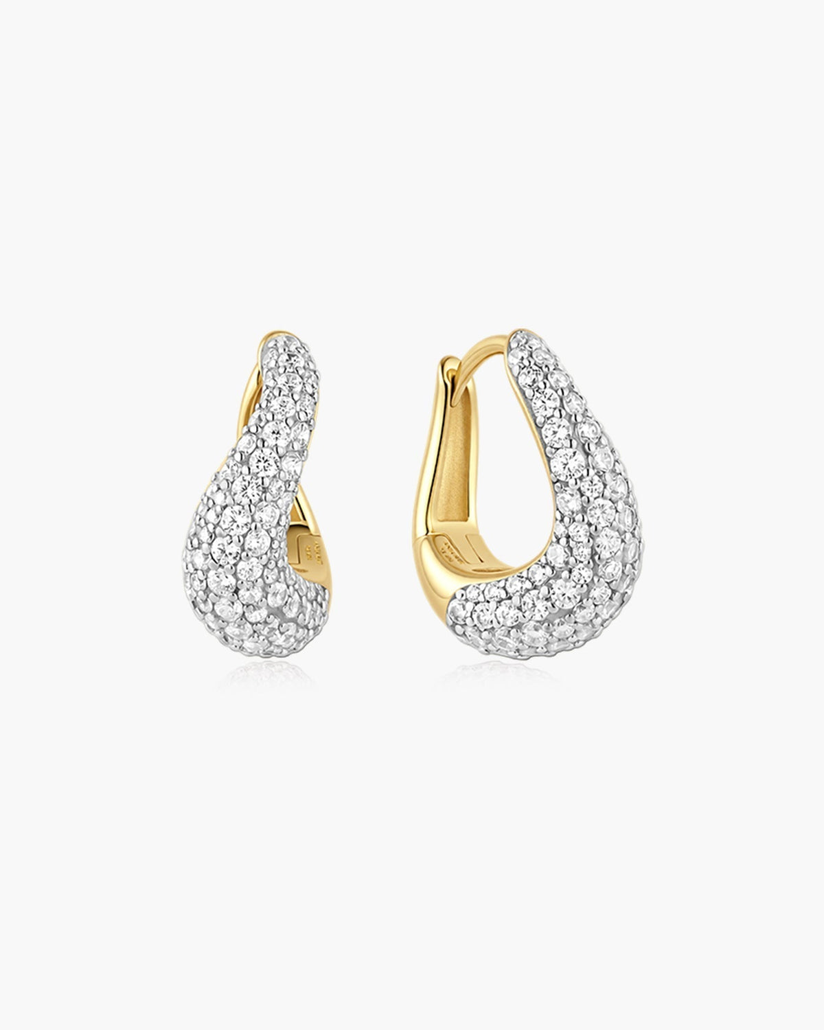 Ania Haie Gold Wave Huggie Hoop Earrings